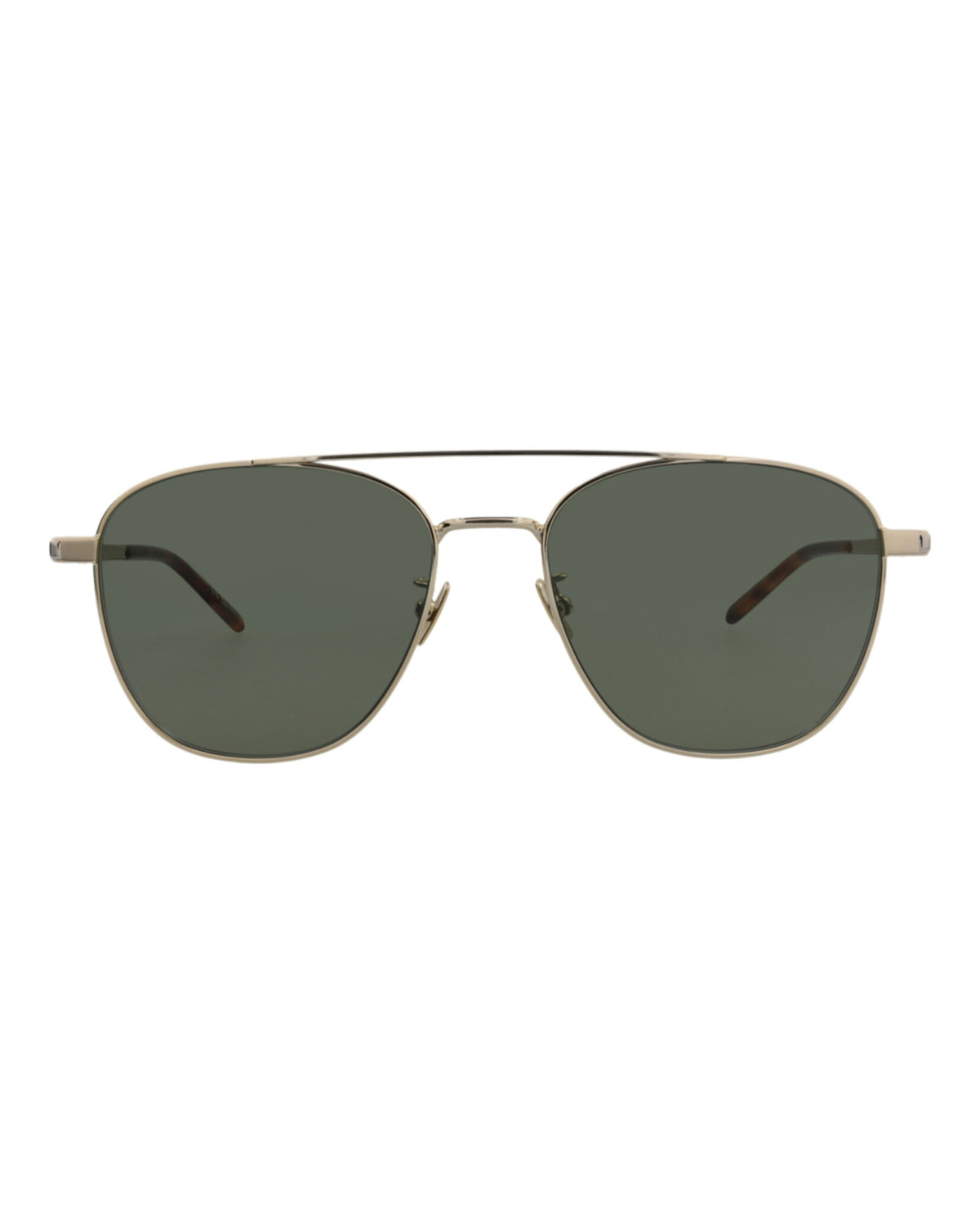 Saint Laurent Saint Laurent Unisex Aviator Gold Gold Green Fashion Designer Eyewear