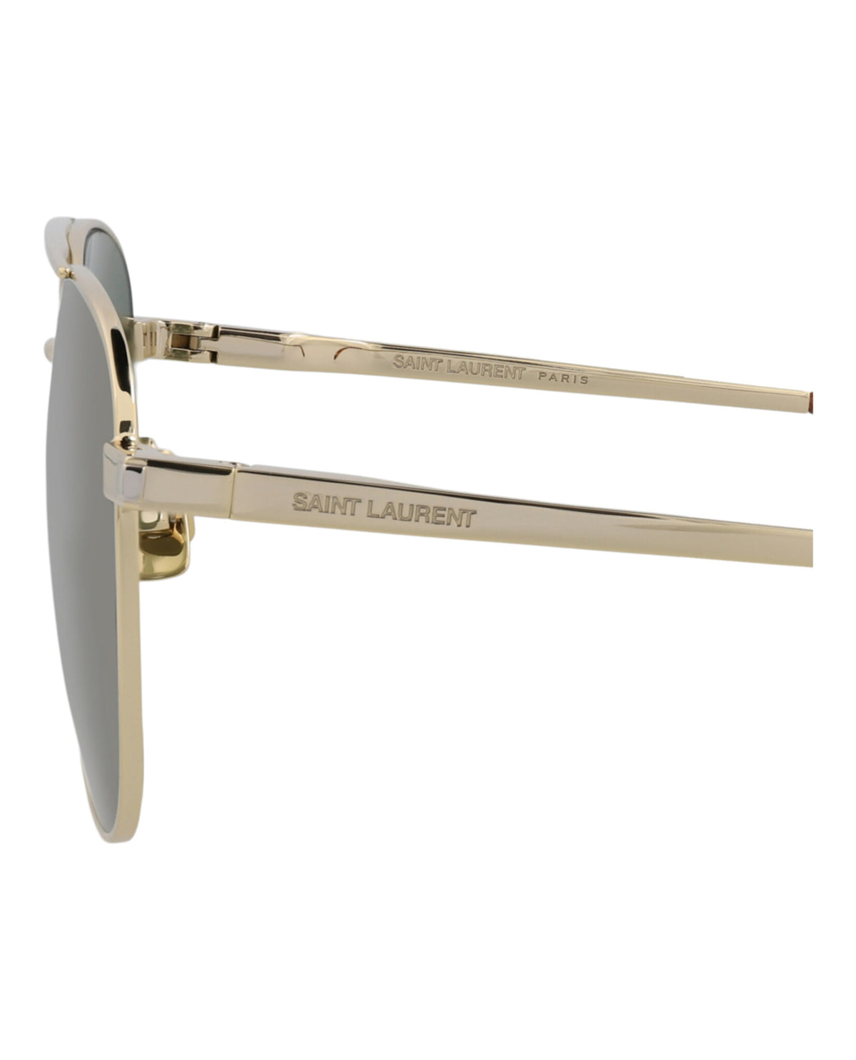 Saint Laurent Saint Laurent Unisex Aviator Gold Gold Green Fashion Designer Eyewear