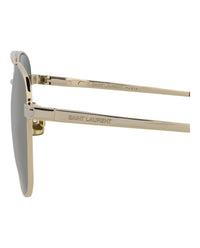 Saint Laurent Saint Laurent Unisex Aviator Gold Gold Green Fashion Designer Eyewear