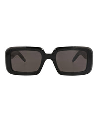 Saint Laurent Saint Laurent Unisex Square/Rectangle Black Black Black Fashion Designer Eyewear