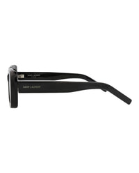 Saint Laurent Saint Laurent Unisex Square/Rectangle Black Black Black Fashion Designer Eyewear
