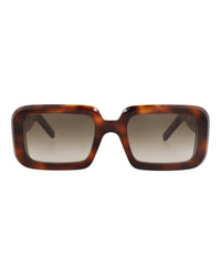Saint Laurent Unisex Square/Rectangle Havana Havana Brown Fashion Designer Eyewear