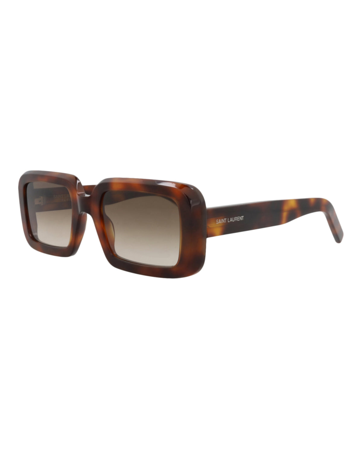 Saint Laurent Unisex Square/Rectangle Havana Havana Brown Fashion Designer Eyewear