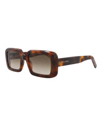Saint Laurent Unisex Square/Rectangle Havana Havana Brown Fashion Designer Eyewear