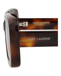Saint Laurent Unisex Square/Rectangle Havana Havana Brown Fashion Designer Eyewear