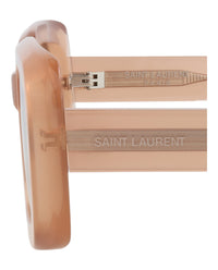 Saint Laurent Saint Laurent Unisex Square/Rectangle Orange Orange Brown Fashion Designer Eyewear