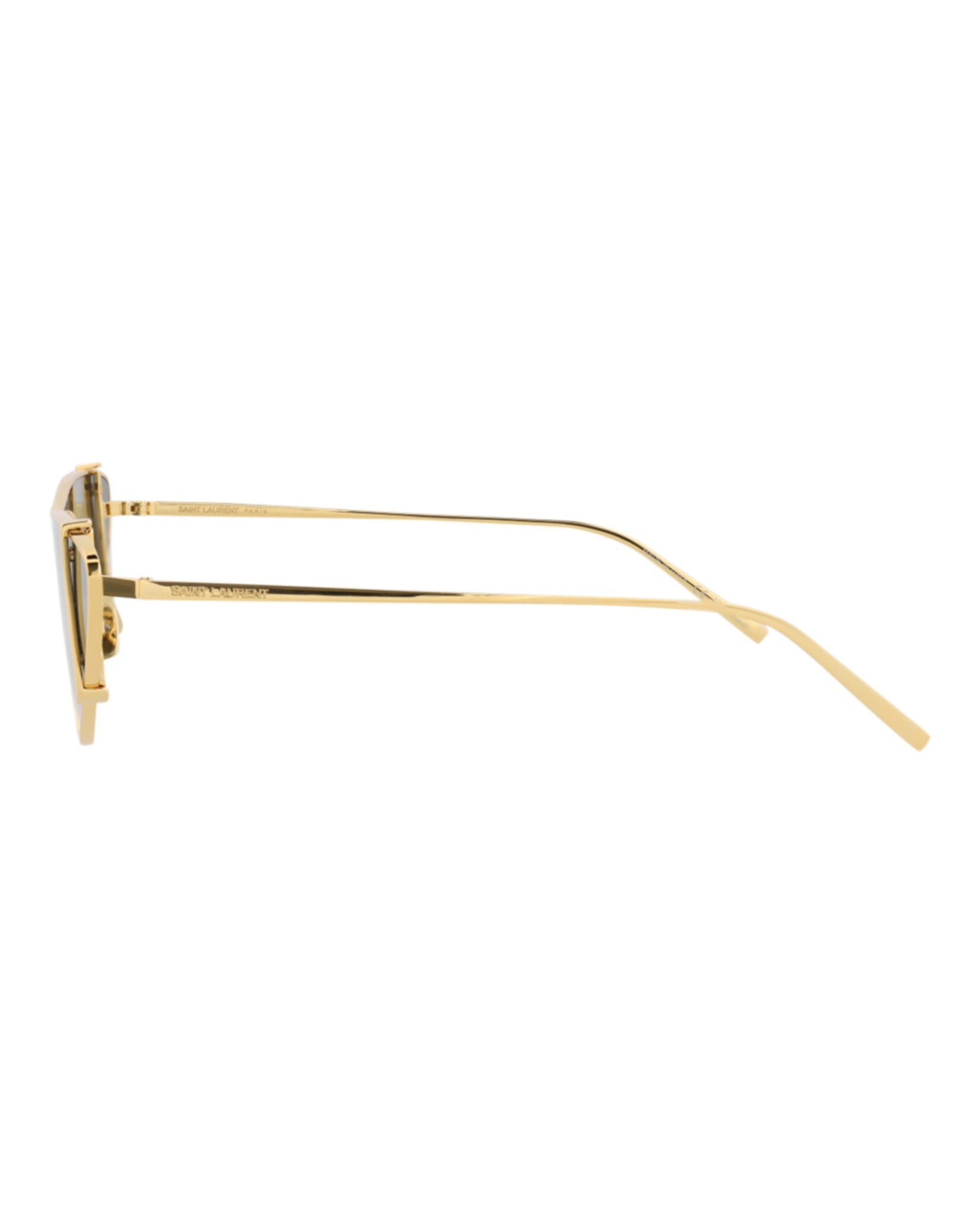 Saint Laurent Saint Laurent Womens Cat Eye Gold Gold Grey Fashion Designer Eyewear
