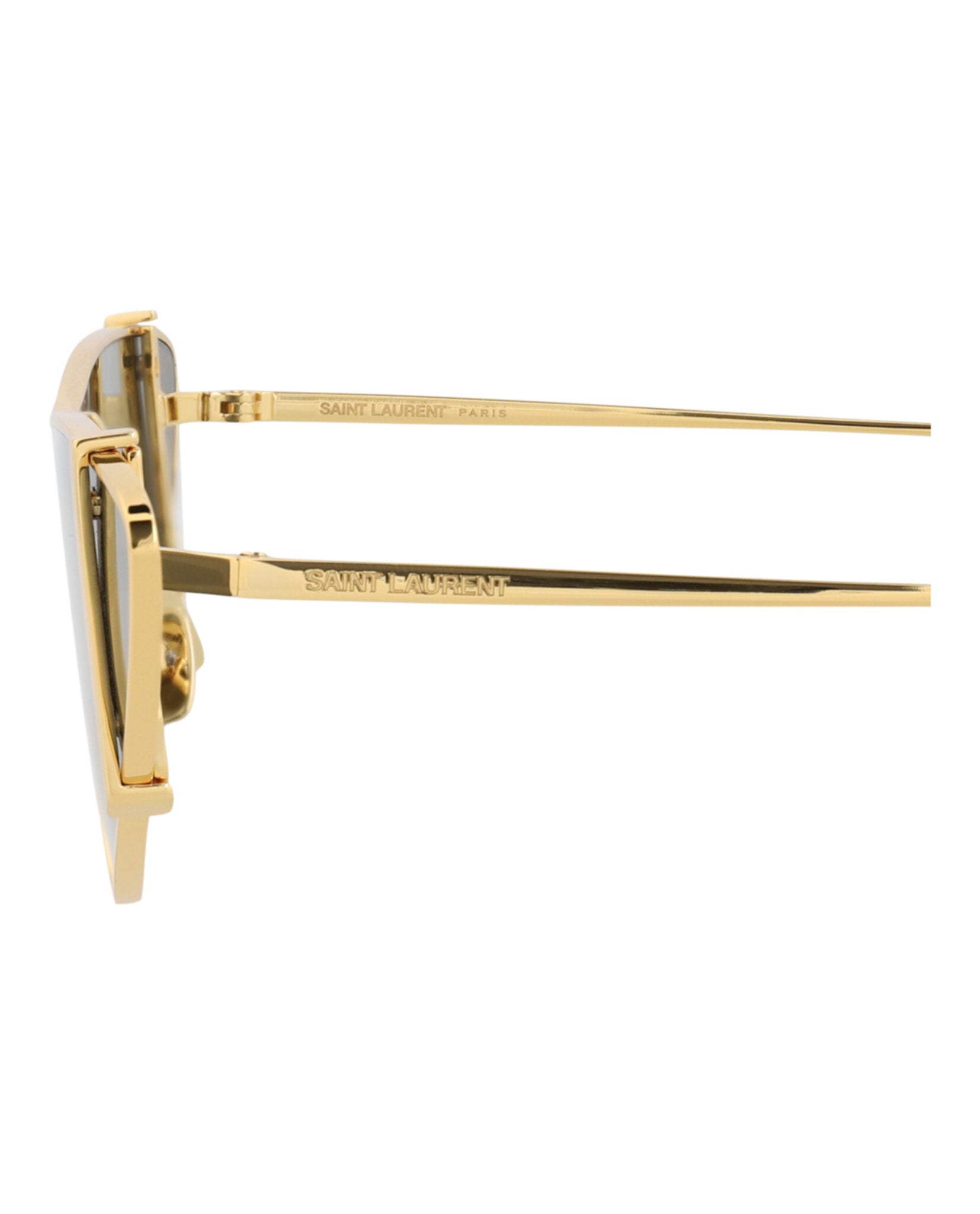 Saint Laurent Saint Laurent Womens Cat Eye Gold Gold Grey Fashion Designer Eyewear