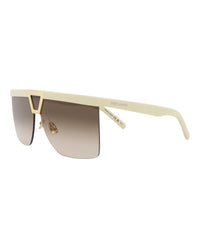 Saint Laurent Saint Laurent Womens Shield/Wrap Ivory Ivory Brown Fashion Designer Eyewear