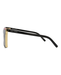 Saint Laurent Womens Square/Rectangle Black Black Grey Fashion Designer Eyewear