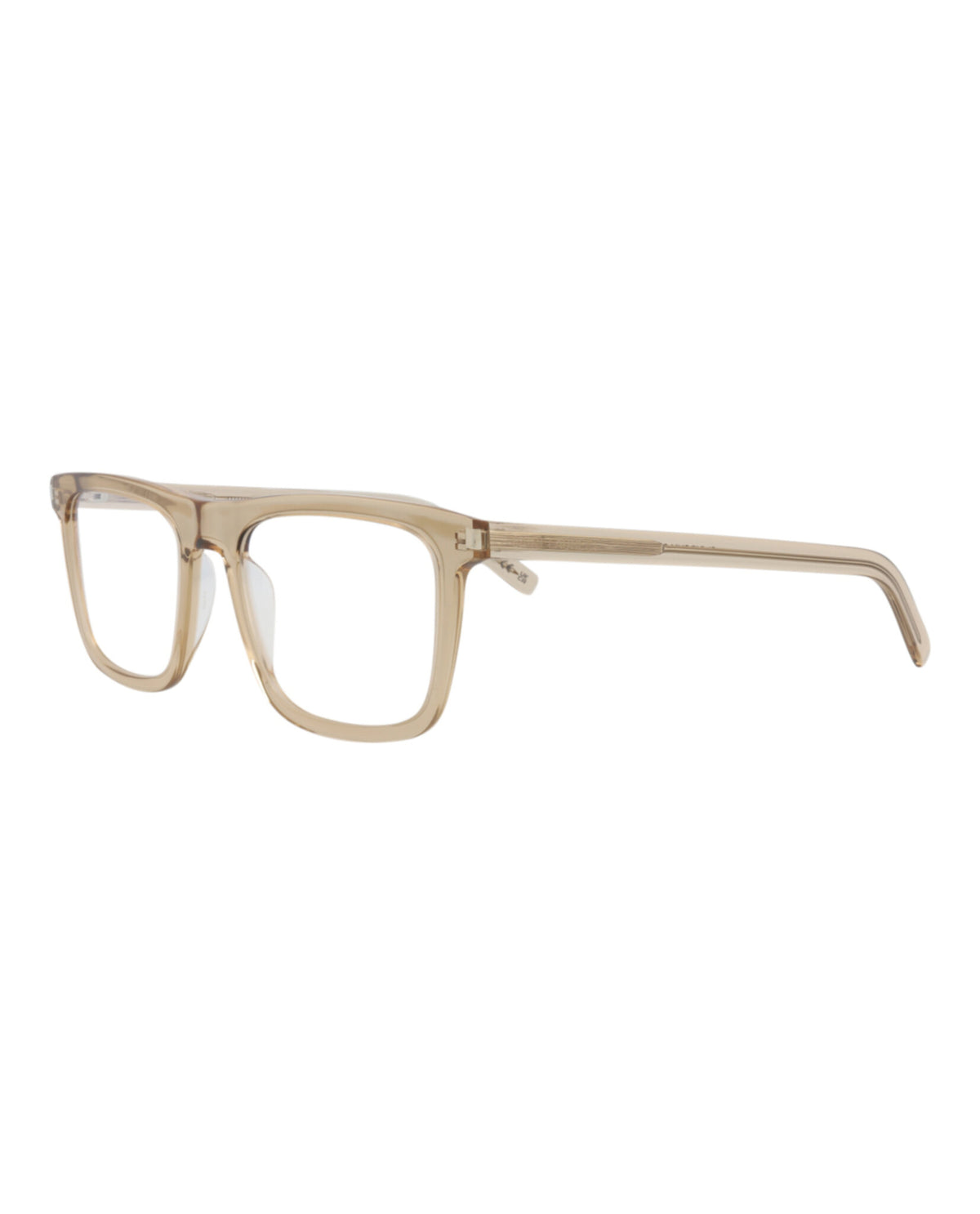 Saint Laurent Mens Square/Rectangle Brown Brown Transparent Fashion Designer Eyewear