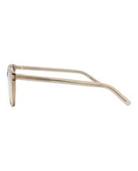 Saint Laurent Mens Square/Rectangle Brown Brown Transparent Fashion Designer Eyewear