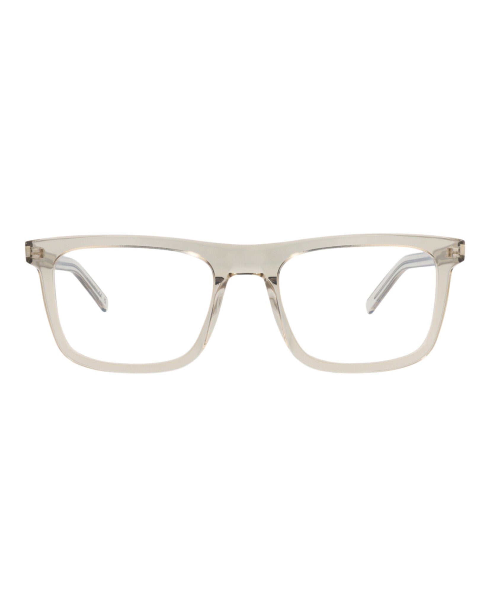 Saint Laurent Saint Laurent Mens Square/Rectangle Beige Beige Transparent Fashion Designer Eyewear