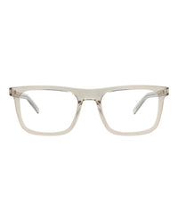 Saint Laurent Saint Laurent Mens Square/Rectangle Beige Beige Transparent Fashion Designer Eyewear