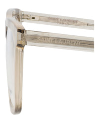 Saint Laurent Saint Laurent Mens Square/Rectangle Beige Beige Transparent Fashion Designer Eyewear