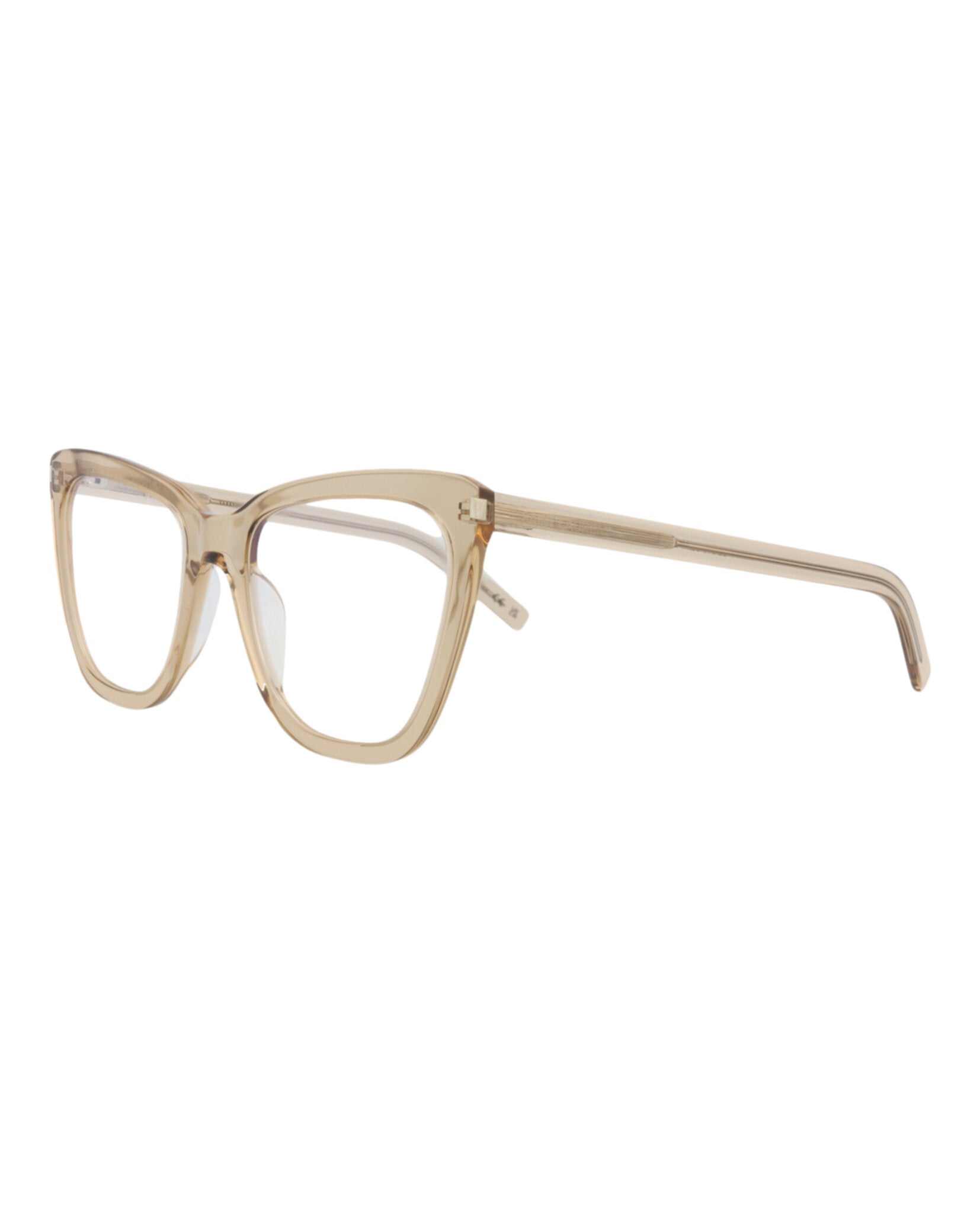 Saint Laurent Saint Laurent Womens Cat Eye Brown Brown Transparent Fashion Designer Eyewear