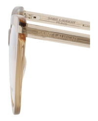 Saint Laurent Saint Laurent Womens Cat Eye Brown Brown Transparent Fashion Designer Eyewear