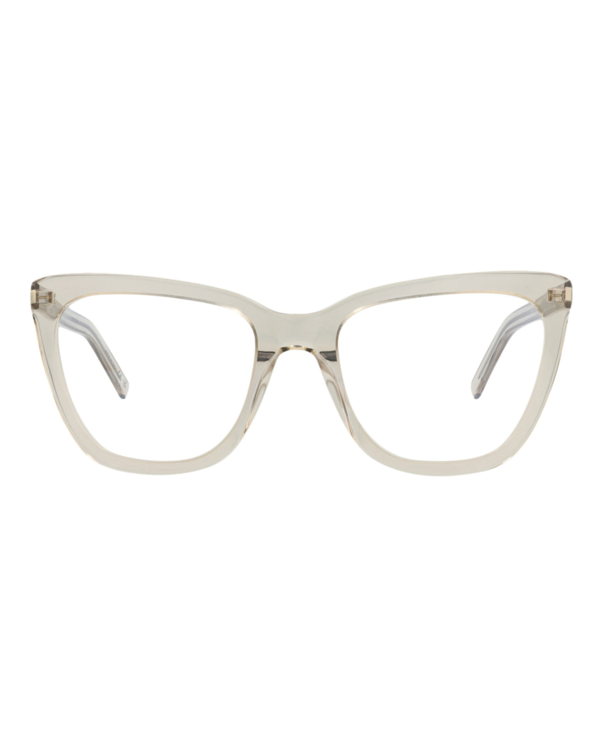 Saint Laurent Womens Cat Eye Beige Beige Transparent Fashion Designer Eyewear