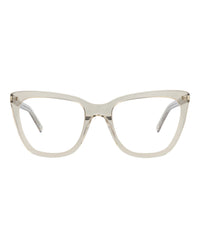 Saint Laurent Womens Cat Eye Beige Beige Transparent Fashion Designer Eyewear