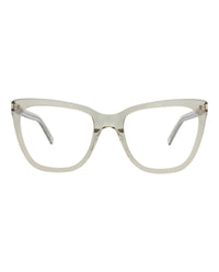 Saint Laurent Womens Cat Eye Green Green Transparent Fashion Designer Eyewear