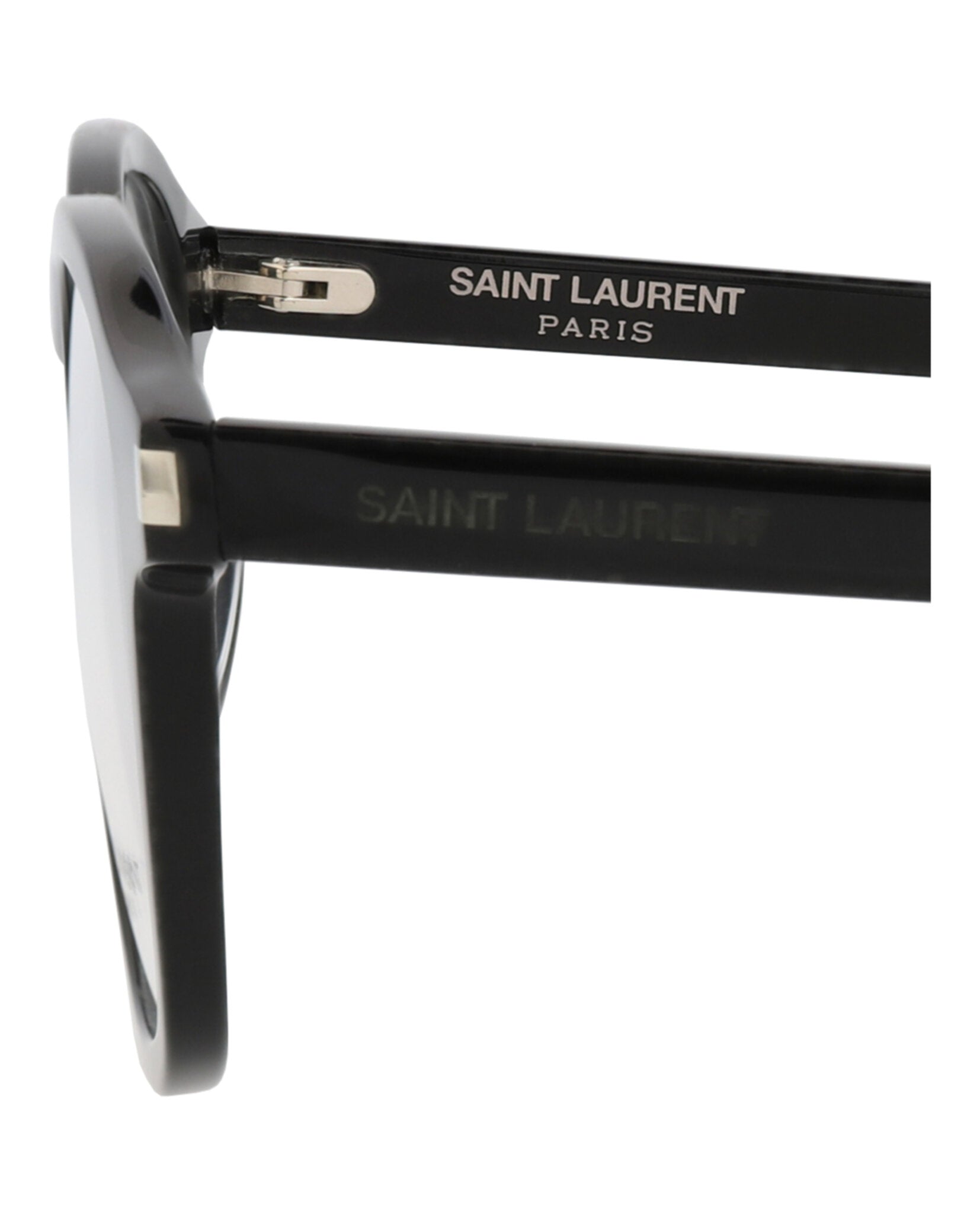 Saint Laurent Saint Laurent Mens Round/Oval Black Black Transparent Fashion Designer Eyewear