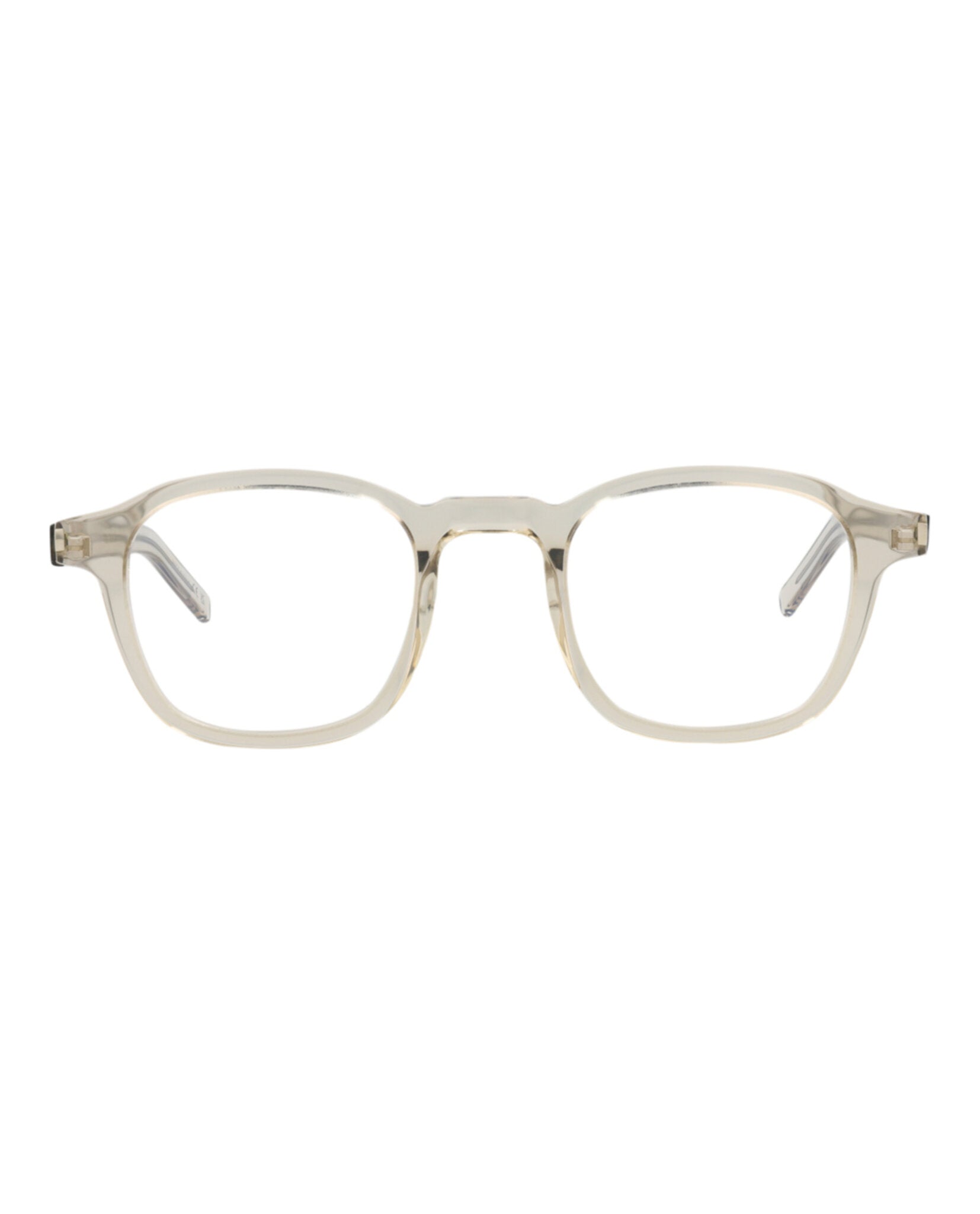 Saint Laurent Saint Laurent Mens Round/Oval Beige Beige Transparent Fashion Designer Eyewear