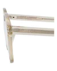 Saint Laurent Saint Laurent Mens Round/Oval Beige Beige Transparent Fashion Designer Eyewear