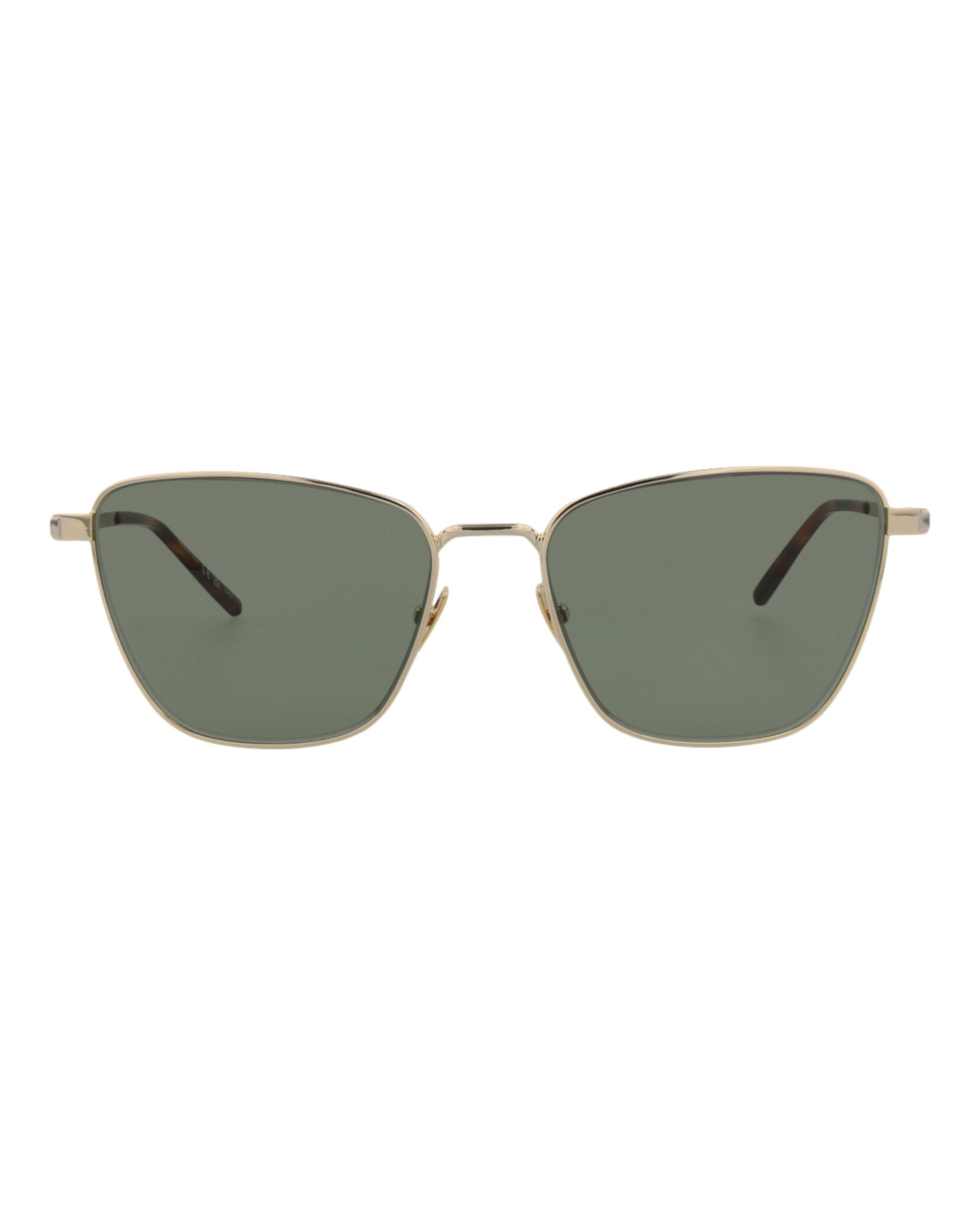 Saint Laurent Saint Laurent Womens Cat Eye Gold Gold Green Fashion Designer Eyewear