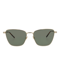 Saint Laurent Saint Laurent Womens Cat Eye Gold Gold Green Fashion Designer Eyewear