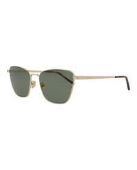 Saint Laurent Saint Laurent Womens Cat Eye Gold Gold Green Fashion Designer Eyewear