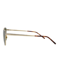 Saint Laurent Saint Laurent Womens Cat Eye Gold Gold Green Fashion Designer Eyewear