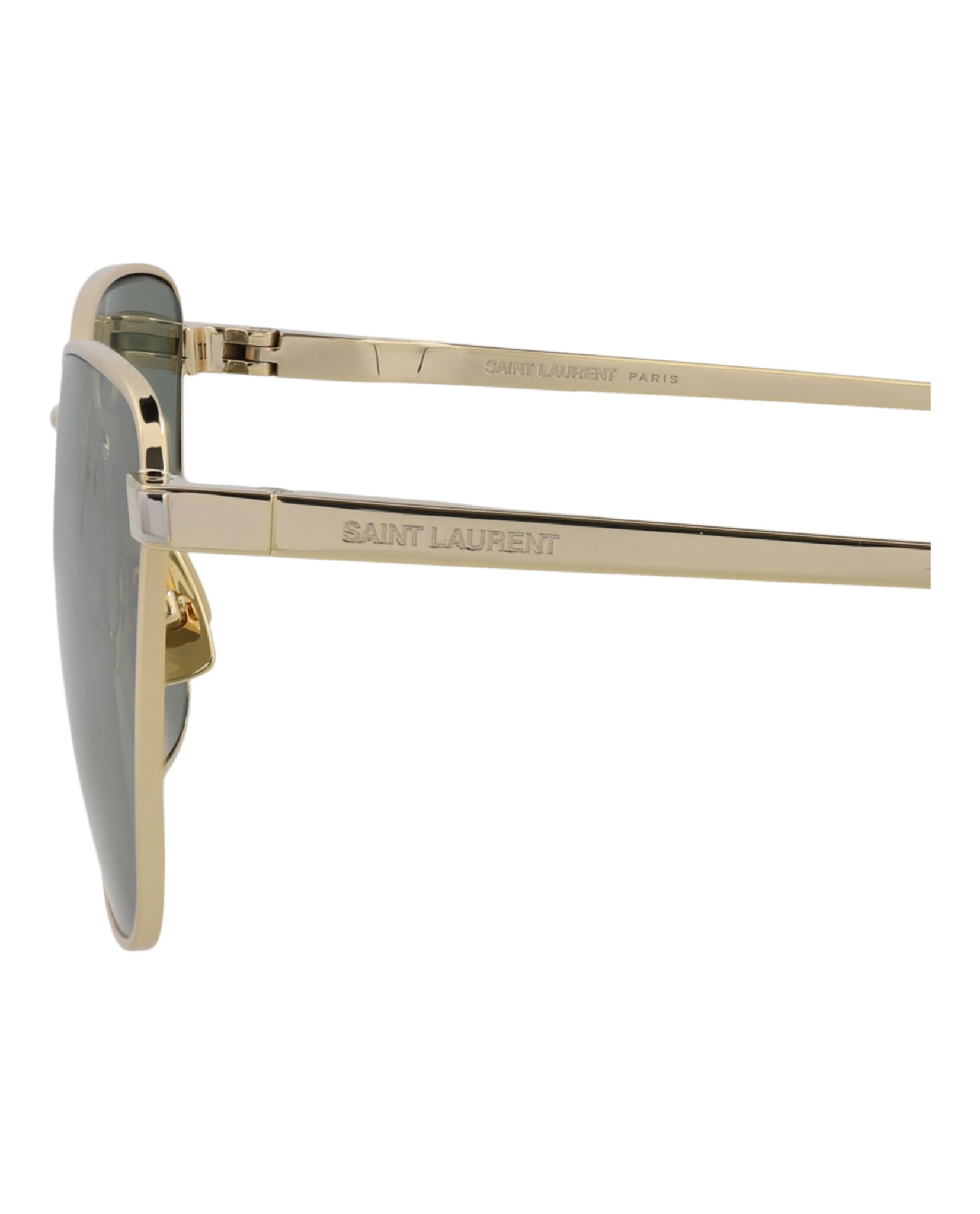 Saint Laurent Saint Laurent Womens Cat Eye Gold Gold Green Fashion Designer Eyewear