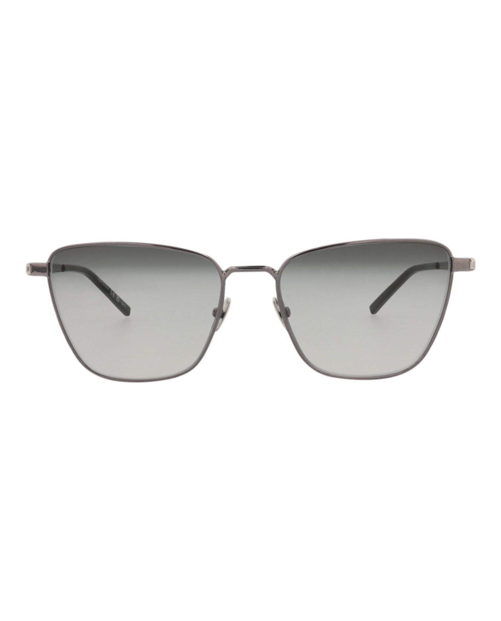 Saint Laurent Saint Laurent Womens Cat Eye Ruthenium Ruthenium Grey Fashion Designer Eyewear