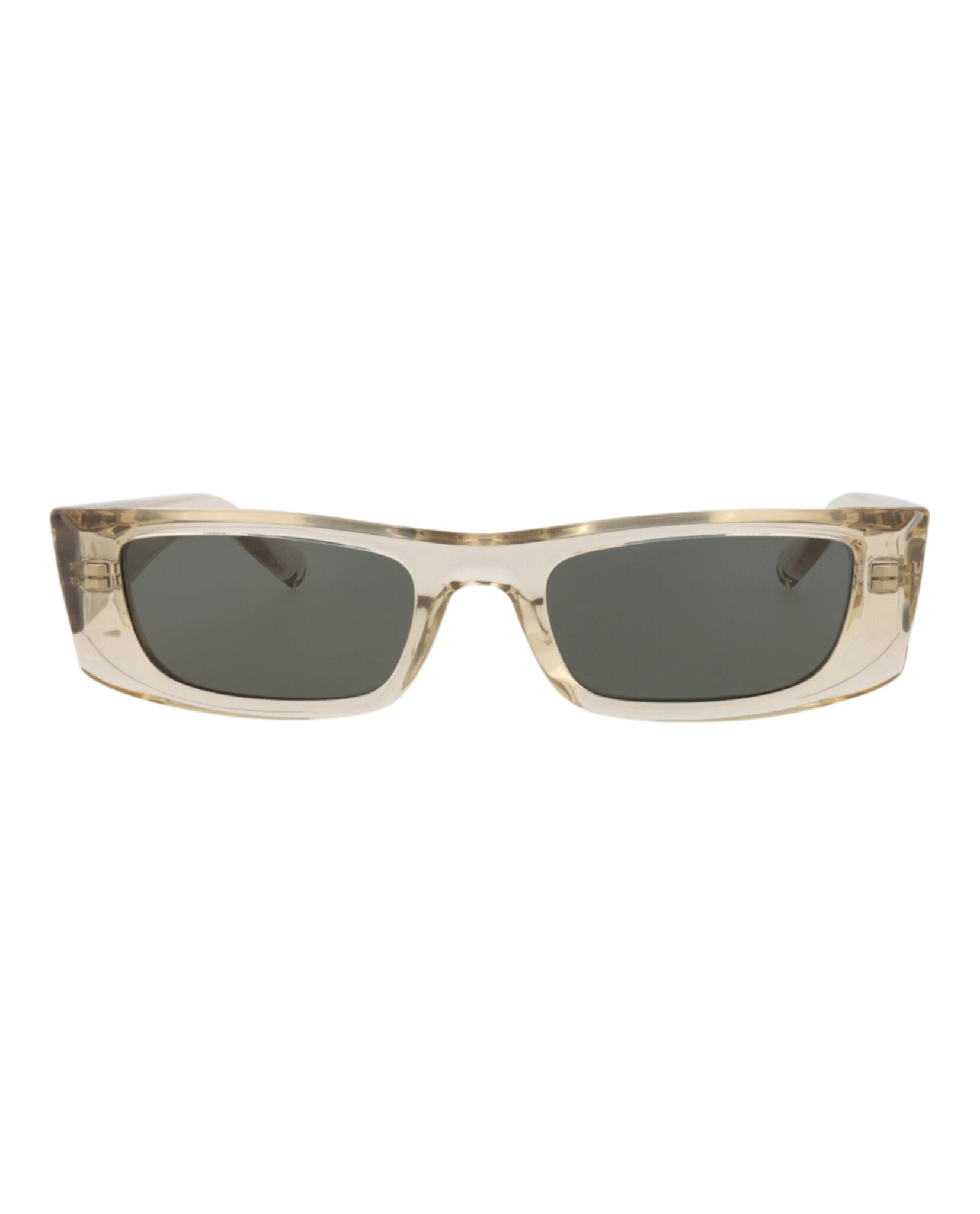 Saint Laurent Saint Laurent Unisex Square/Rectangle Beige Beige Grey Fashion Designer Eyewear
