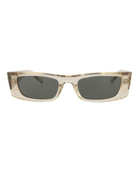 Saint Laurent Saint Laurent Unisex Square/Rectangle Beige Beige Grey Fashion Designer Eyewear