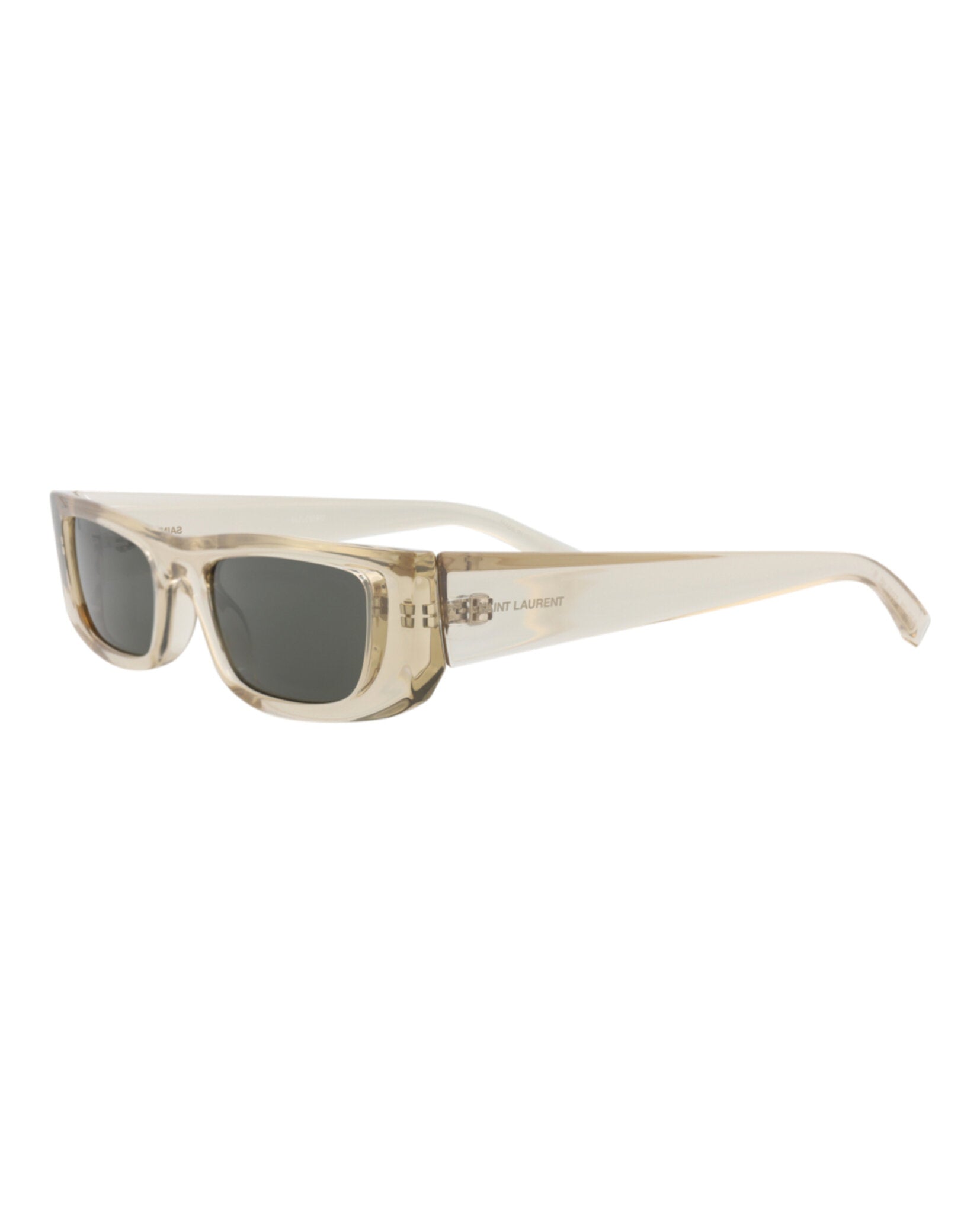 Saint Laurent Saint Laurent Unisex Square/Rectangle Beige Beige Grey Fashion Designer Eyewear