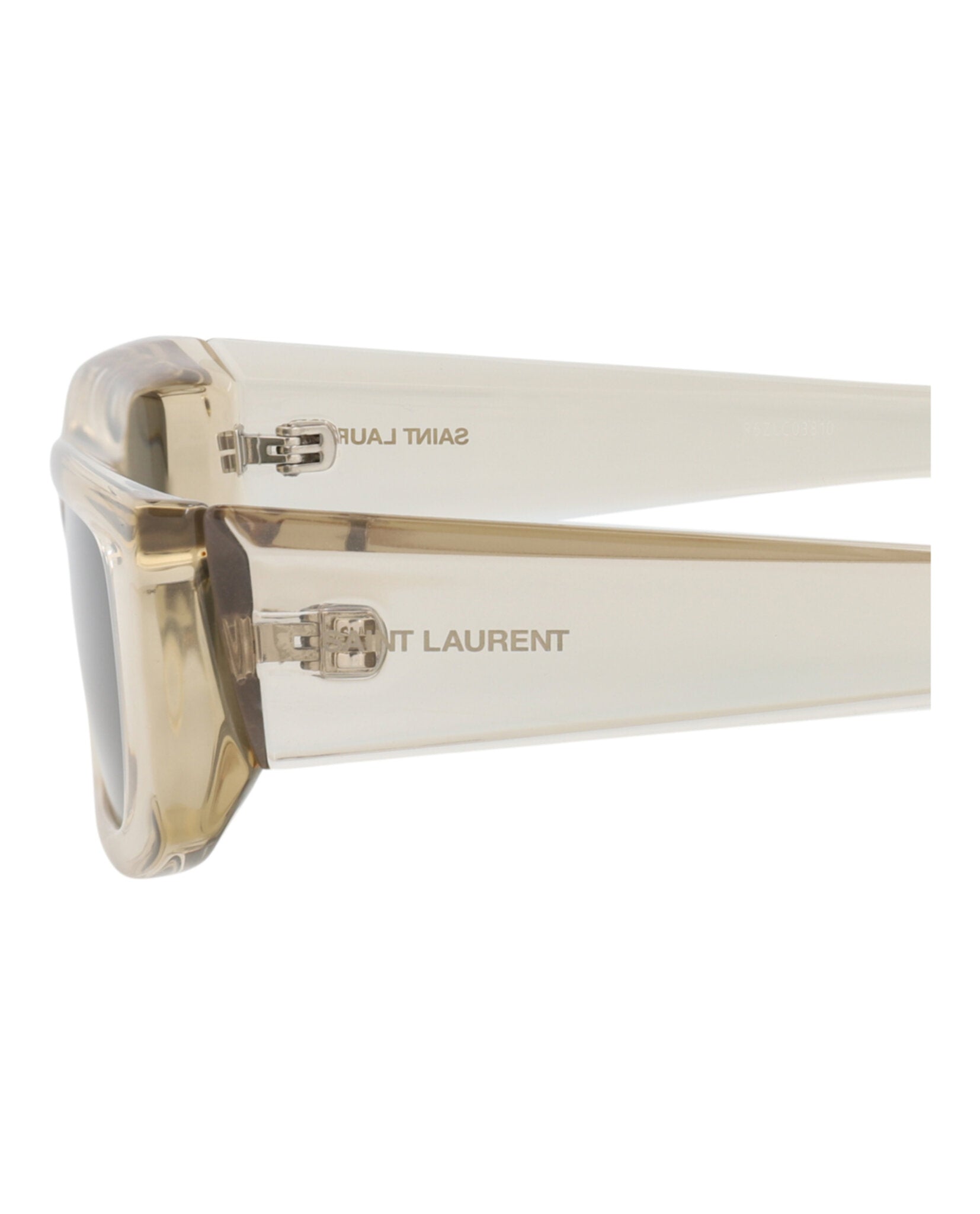 Saint Laurent Saint Laurent Unisex Square/Rectangle Beige Beige Grey Fashion Designer Eyewear