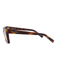 Saint Laurent Womens Cat Eye Havana Havana Transparent Fashion Designer Eyewear