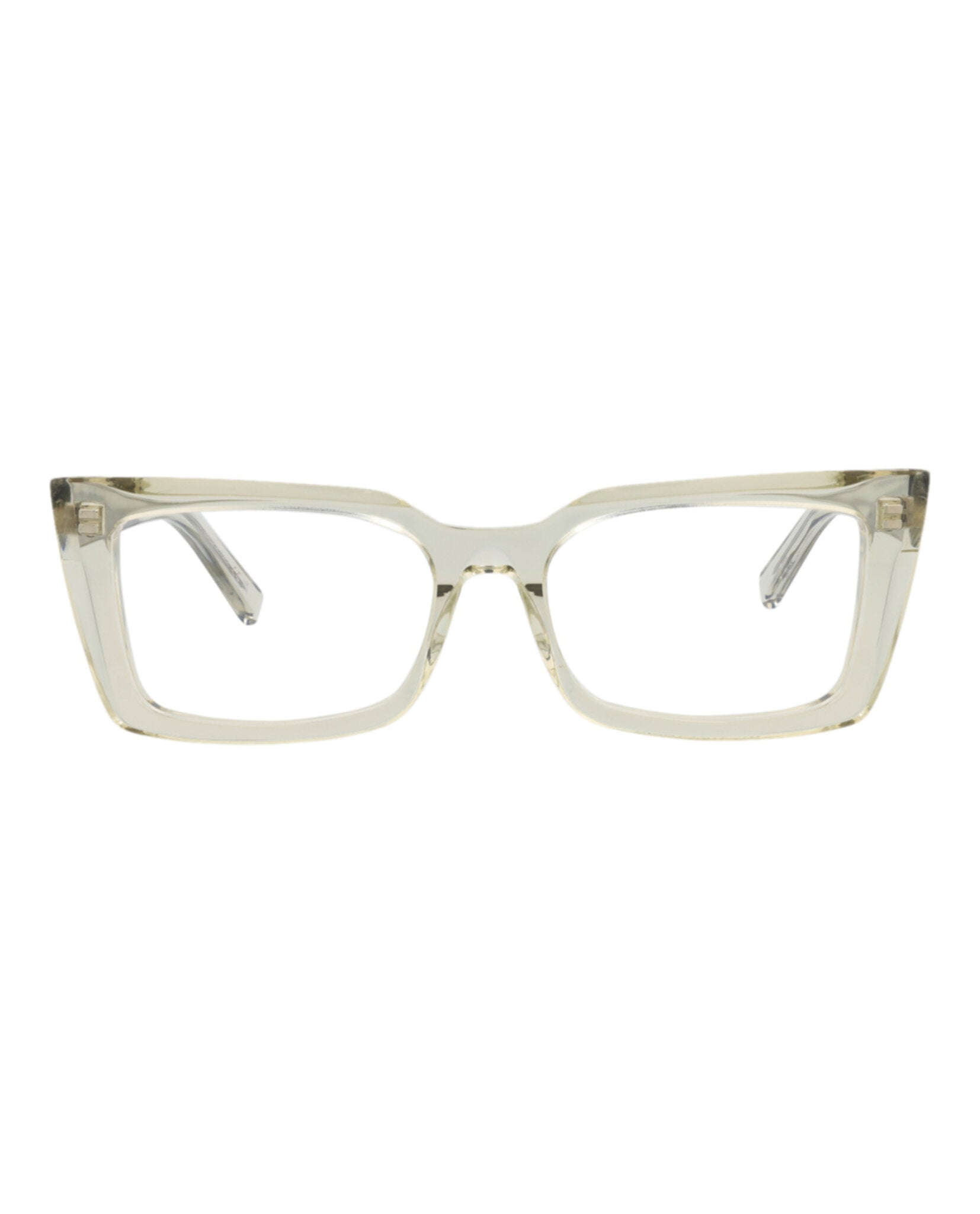 Saint Laurent Saint Laurent Womens Cat Eye Green Green Transparent Fashion Designer Eyewear