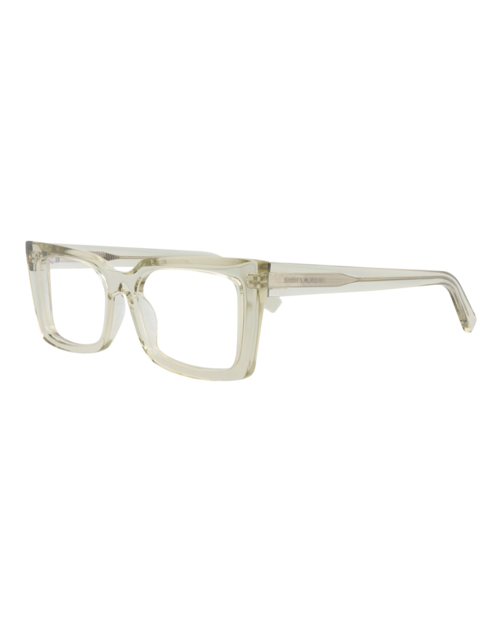 Saint Laurent Saint Laurent Womens Cat Eye Green Green Transparent Fashion Designer Eyewear