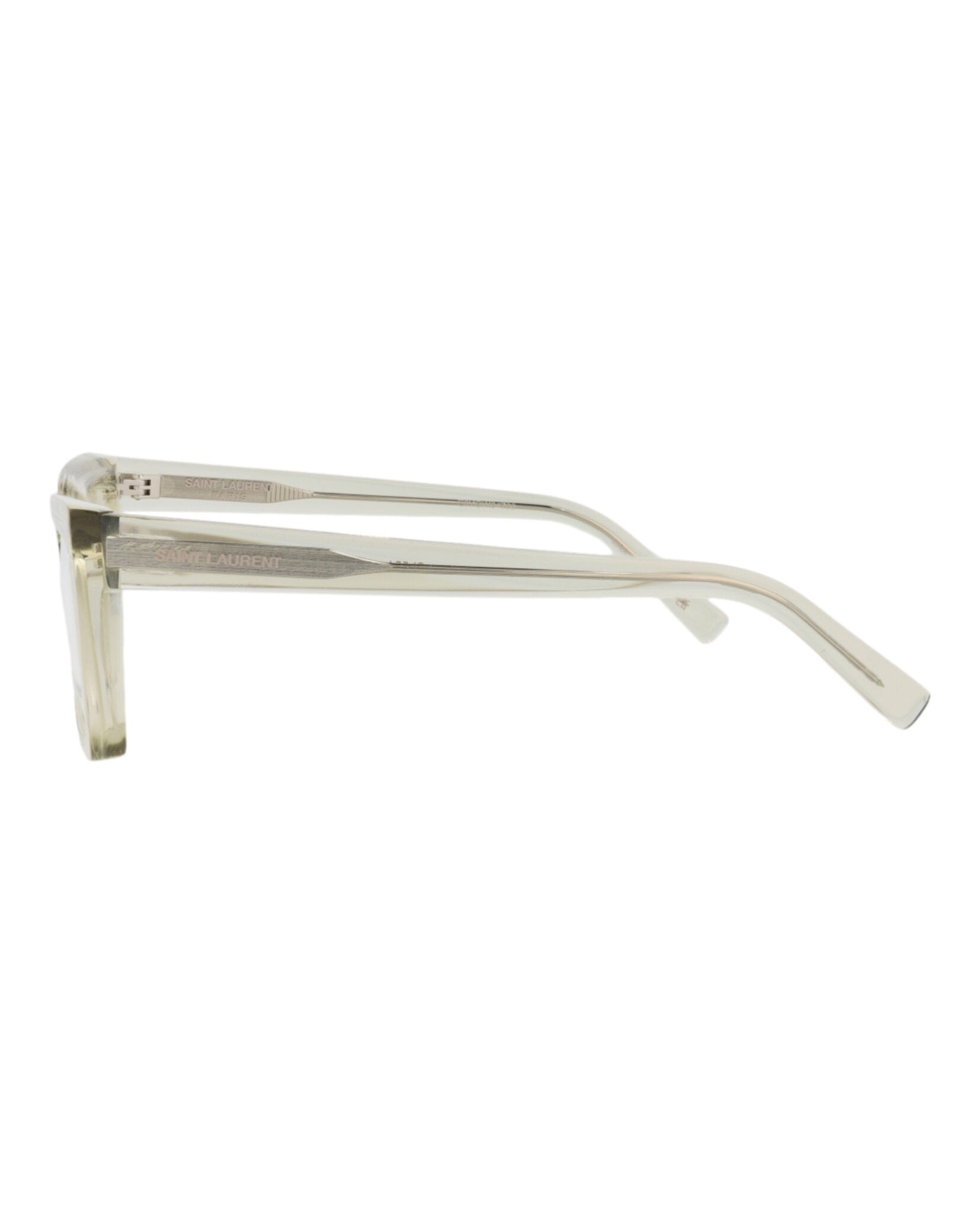Saint Laurent Saint Laurent Womens Cat Eye Green Green Transparent Fashion Designer Eyewear