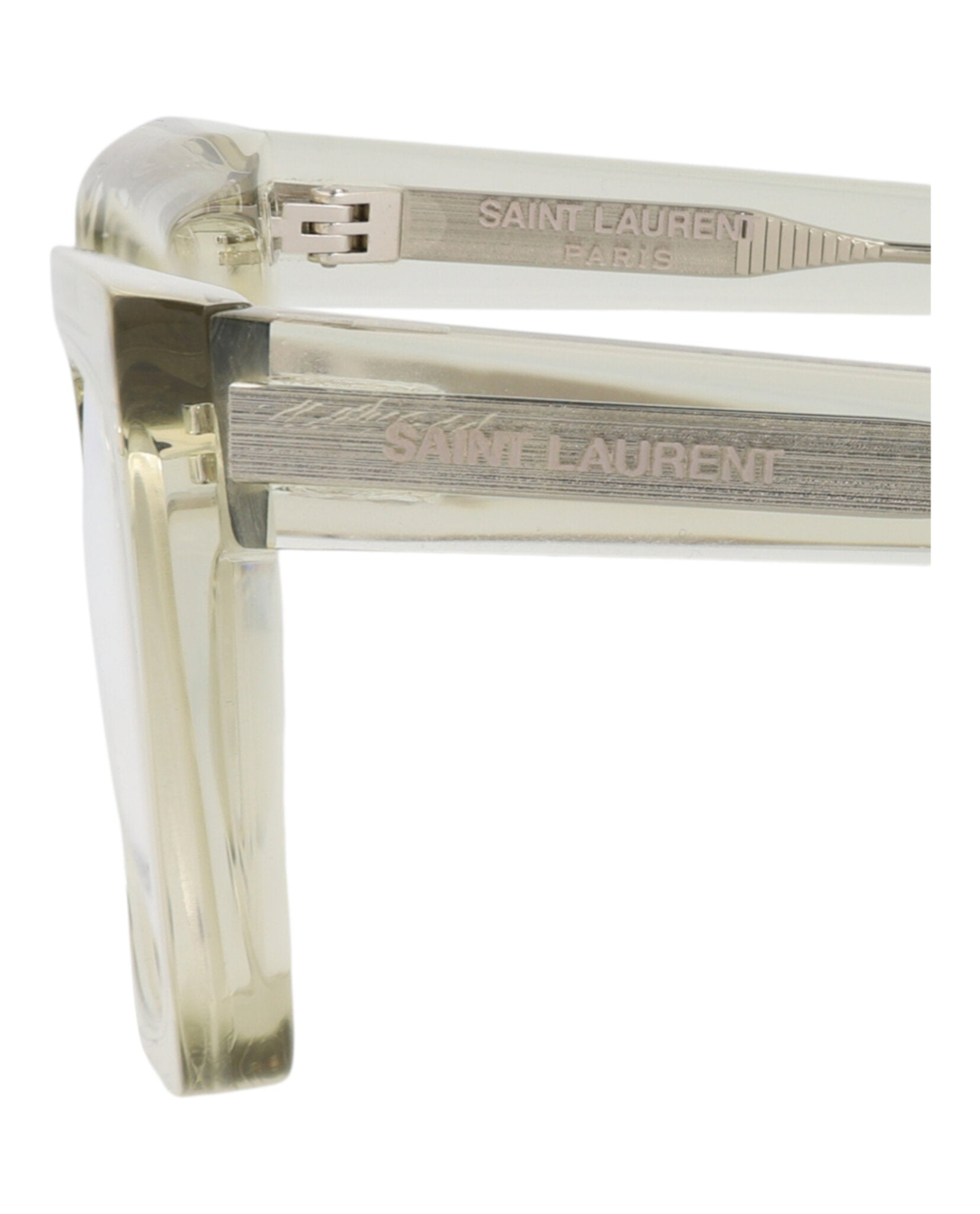 Saint Laurent Saint Laurent Womens Cat Eye Green Green Transparent Fashion Designer Eyewear