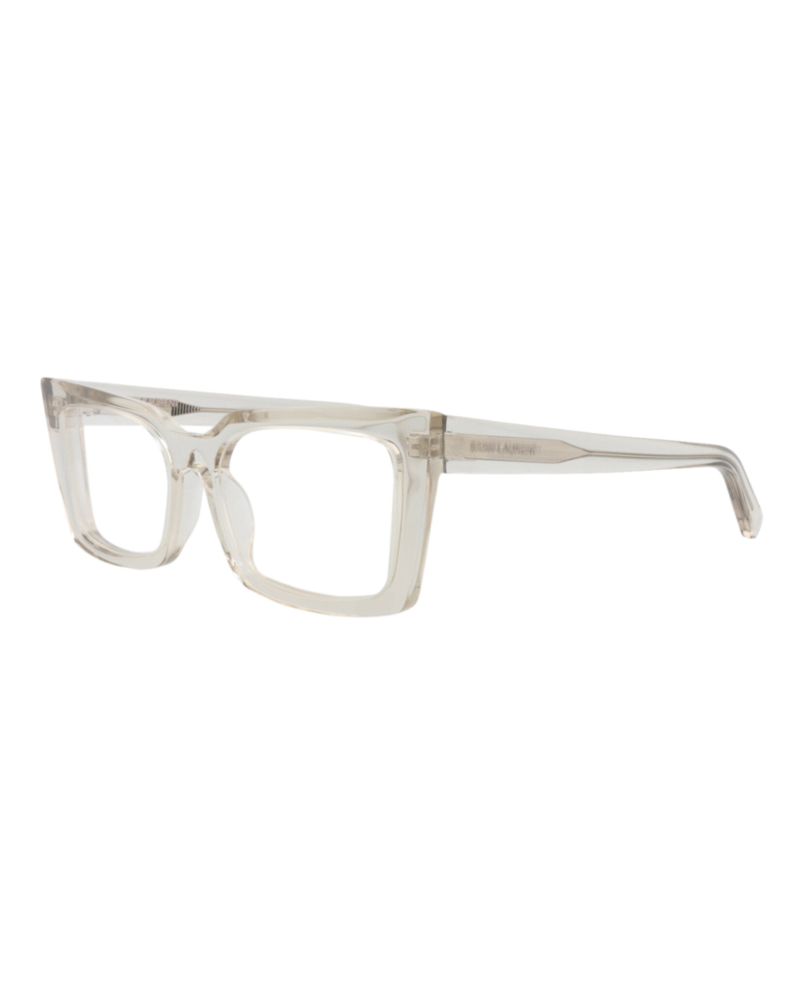 Saint Laurent Saint Laurent Womens Cat Eye Beige Beige Transparent Fashion Designer Eyewear