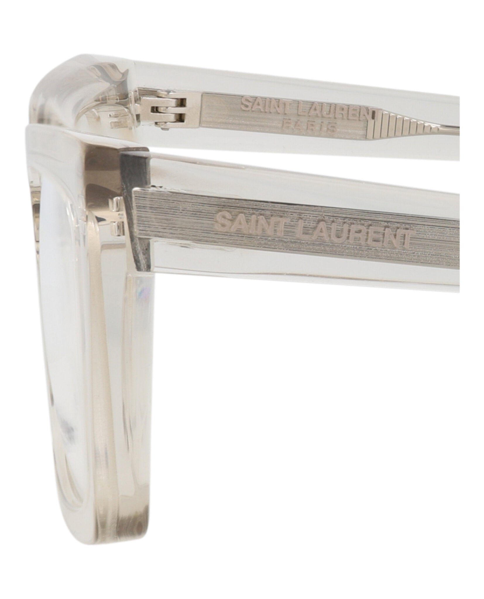 Saint Laurent Saint Laurent Womens Cat Eye Beige Beige Transparent Fashion Designer Eyewear