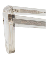 Saint Laurent Saint Laurent Womens Cat Eye Beige Beige Transparent Fashion Designer Eyewear
