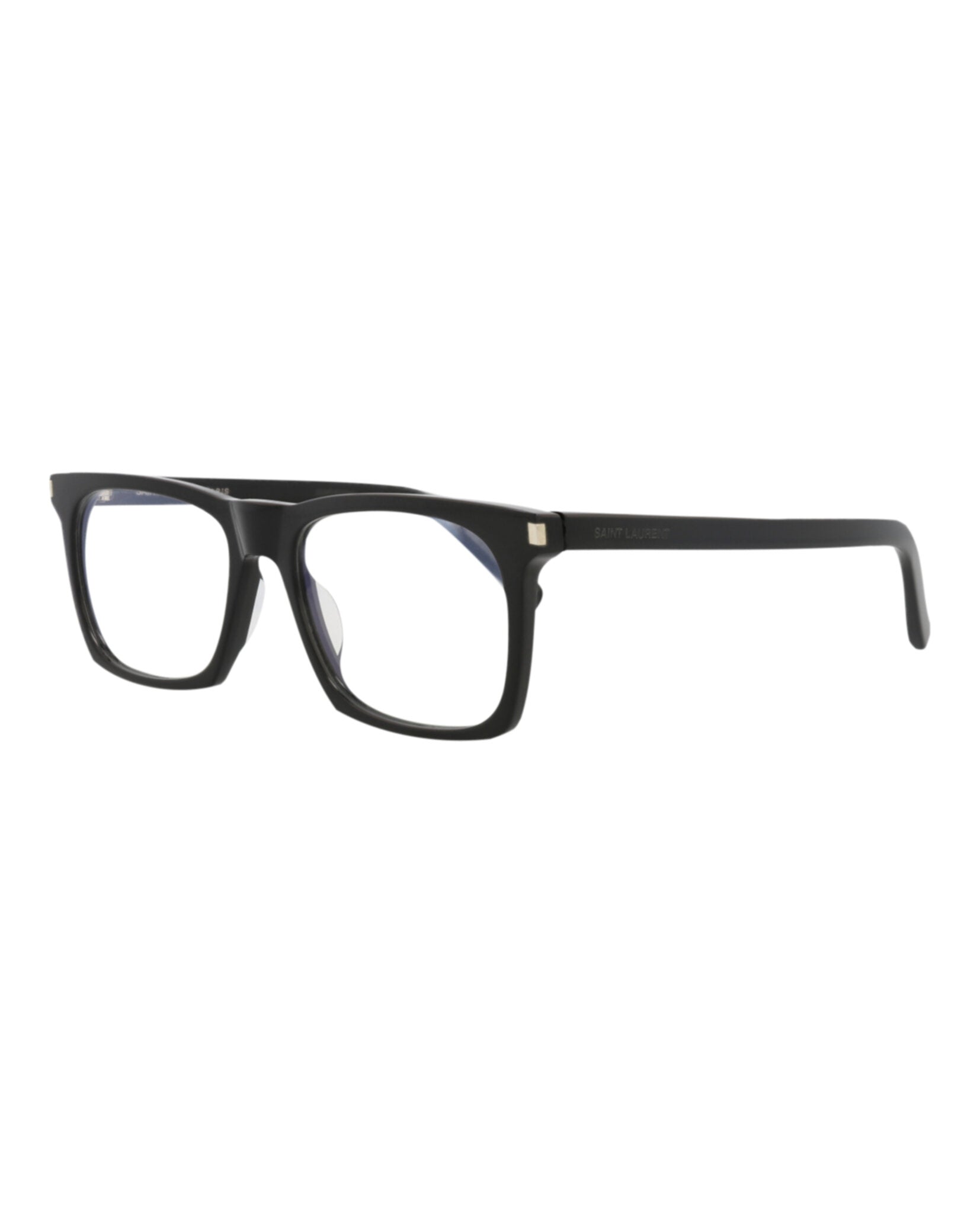 Saint Laurent Unisex Square/Rectangle Black Black Transparent Fashion Designer Eyewear
