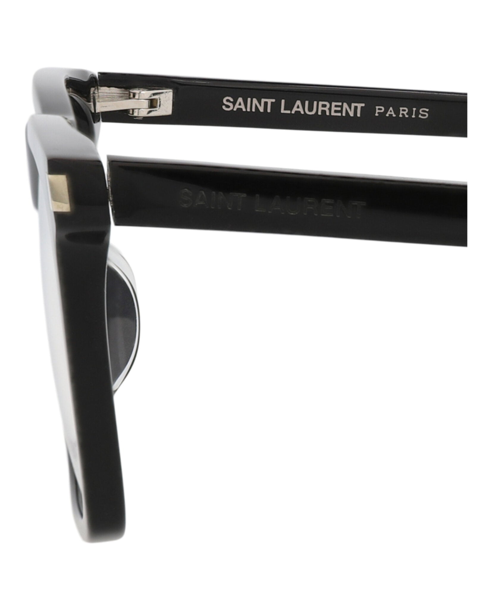 Saint Laurent Unisex Square/Rectangle Black Black Transparent Fashion Designer Eyewear