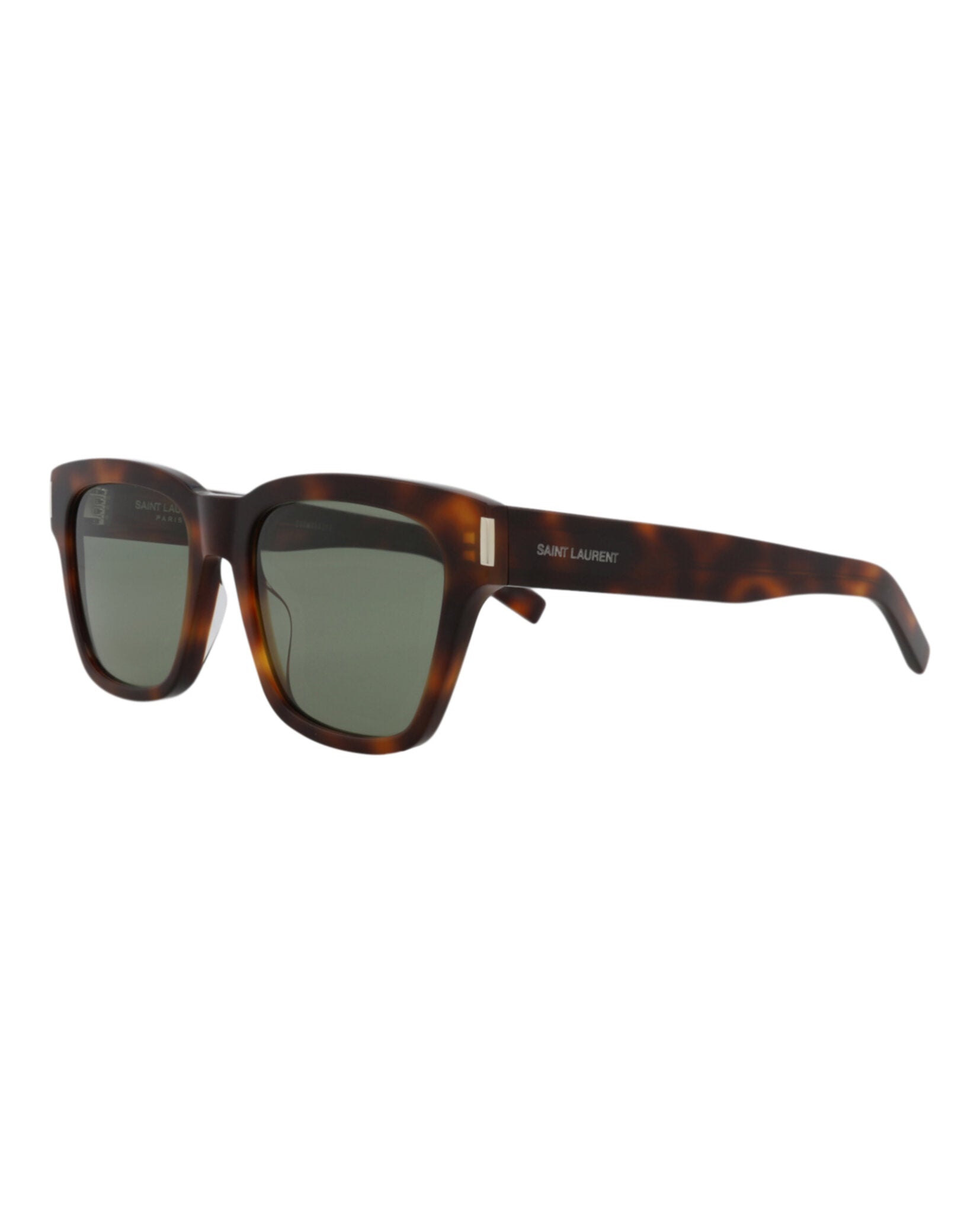 Saint Laurent Unisex Square/Rectangle Havana Havana Green Fashion Designer Eyewear