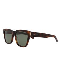 Saint Laurent Unisex Square/Rectangle Havana Havana Green Fashion Designer Eyewear