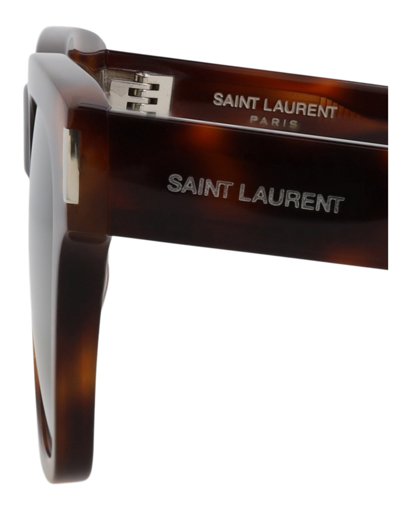 Saint Laurent Unisex Square/Rectangle Havana Havana Green Fashion Designer Eyewear